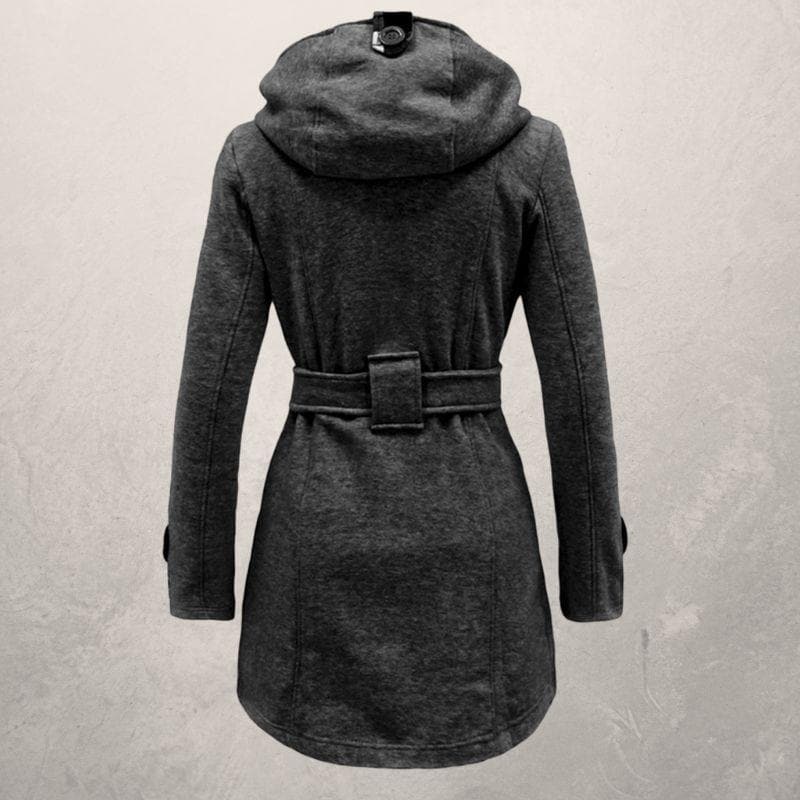 Kcie | Schicke Winterjacke mit Gürtel und Kapuze für Frauen