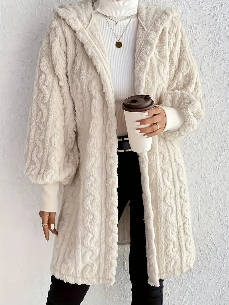Offene | Klassische offene Teddyjacke – gemütlicher einfarbiger Winter