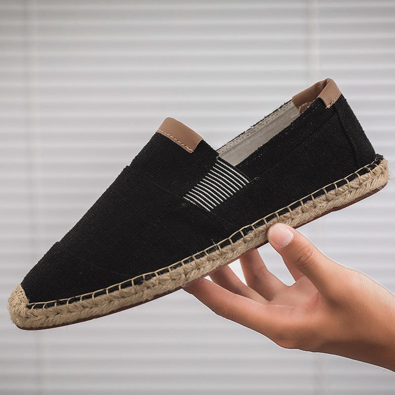 Frederica - Stilvolle handgemachte Leinwandstrohschuhe - Sommer-Chic