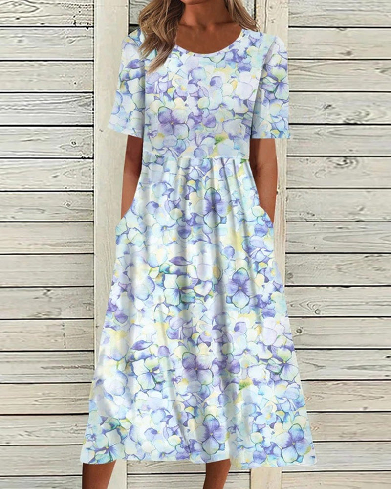 Sablea | Bedrucktes Kleid mit kurzen Ärmeln