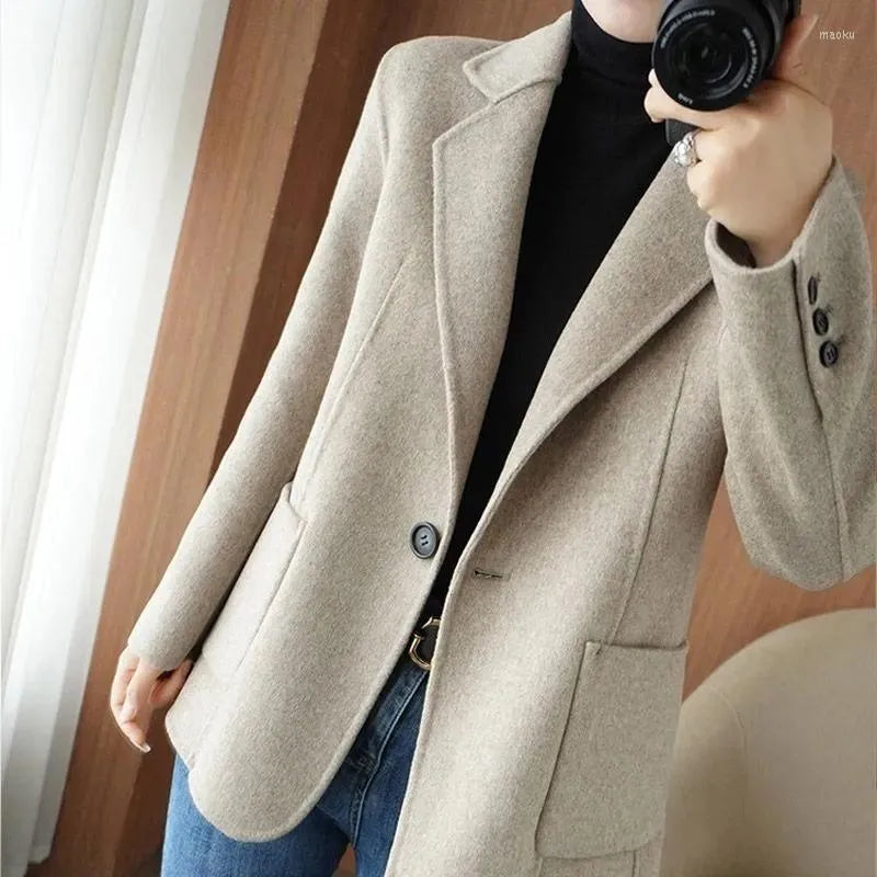 Tiberius | Herbst- und Winterverdickter Tweed Damen Blazer