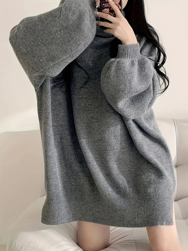 Greye | Schwarzer/Grauer Turtleneck Pullover mit Lantern-Ärmeln