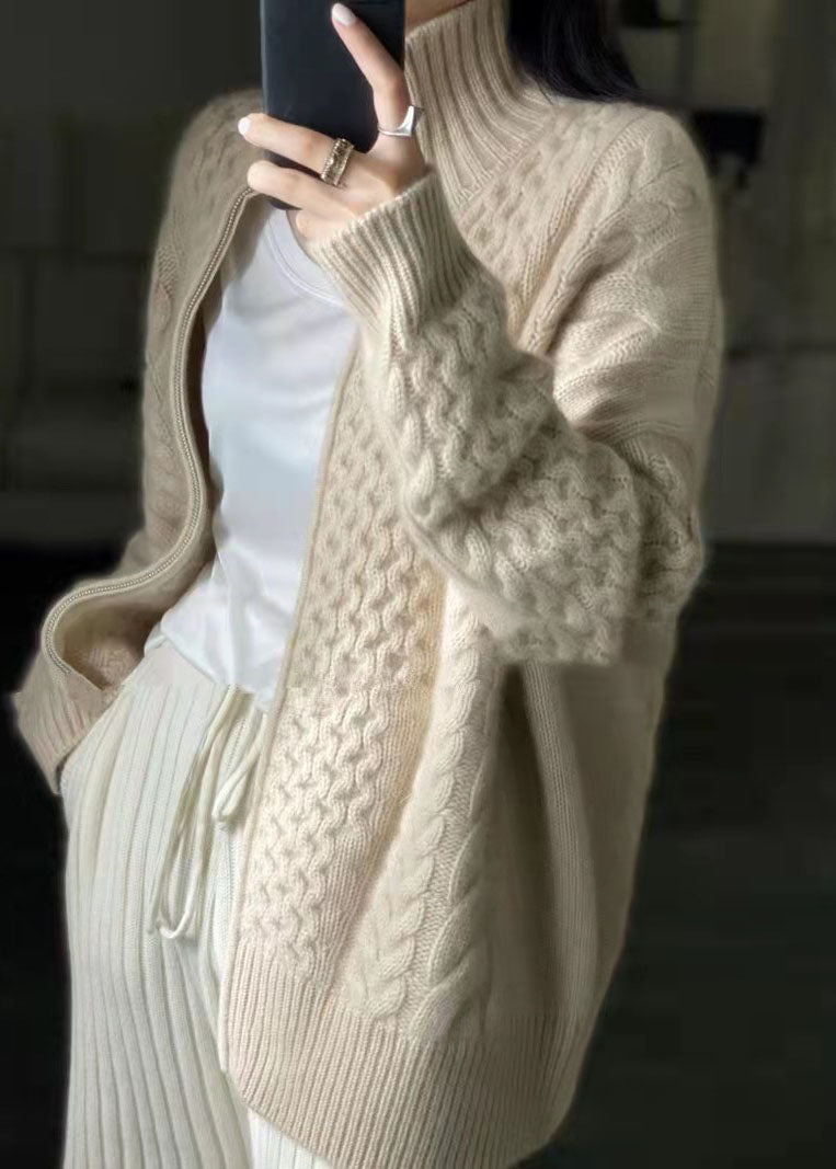 Damen Strickjacke | Hoher Halsausschnitt | Ultrazarte Feinstrick-Qualität