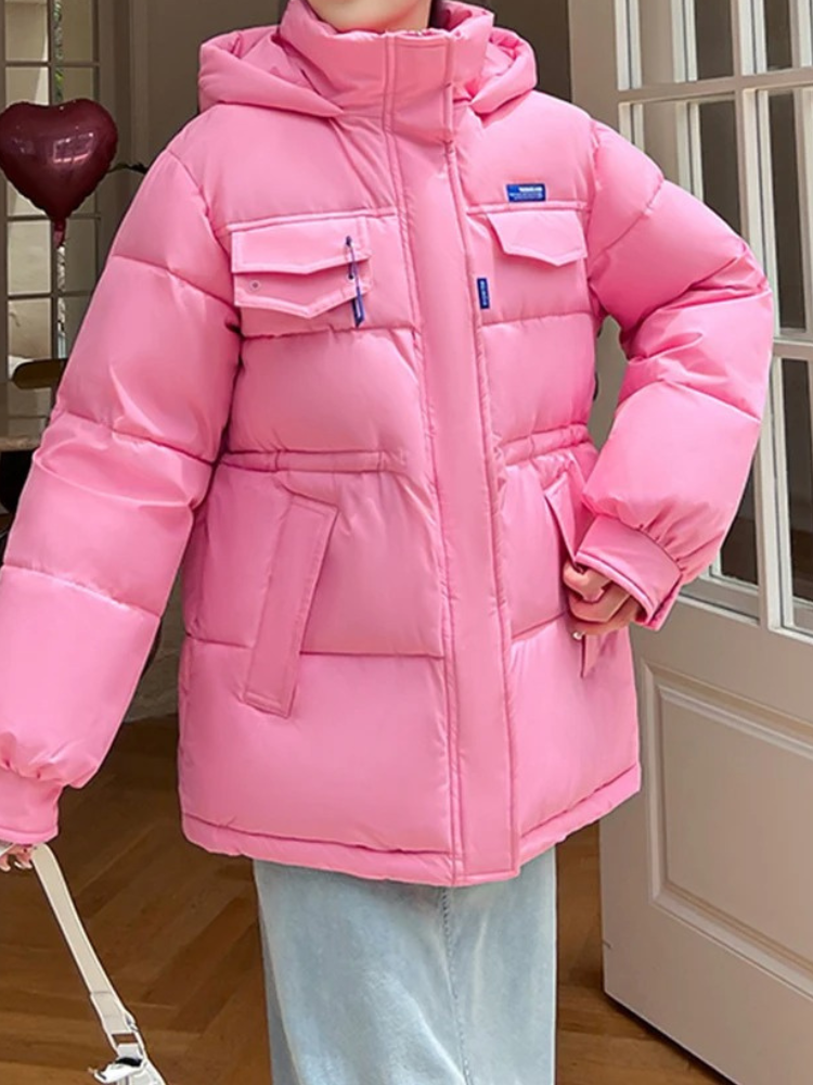 Thyst | Oversized Winter-Daunenjacke für Damen im Parka-Stil mit Kapuze und Reißverschluss