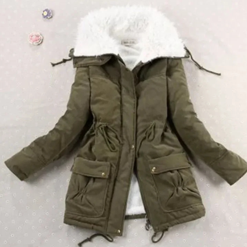 Zenovya | Winterparka für Damen mit Kapuze, Kordelzug und Polar-Fütterung, Elegant und Leicht