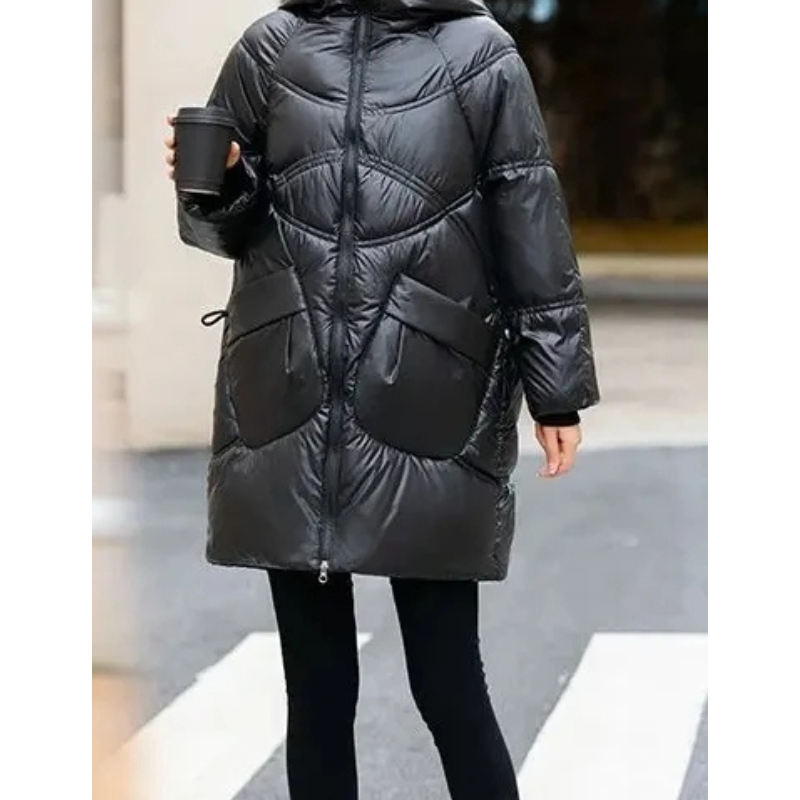 Soleane | Wintermantel für Damen mit Stehkragen und Reißverschluss, großen Taschen