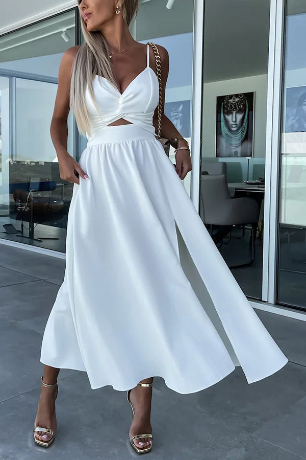 Cara | Bequemes Midikleid mit ausgeschnittenen Taschen