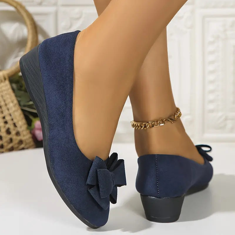 Kelsey | Bowknot Dekor Keilabsatz Schuhe