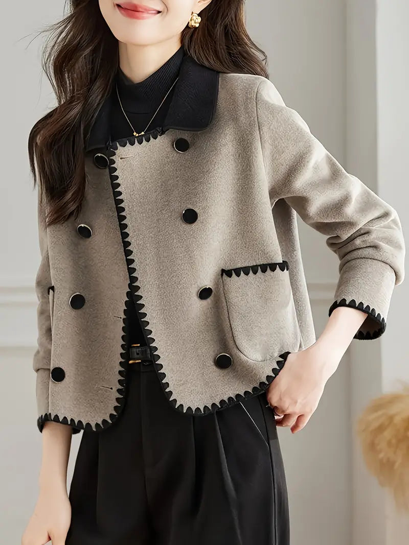 Lodi | Chic Damen Blazer aus Vlies-Mischung – Doppelreiher, Eleganter Revers