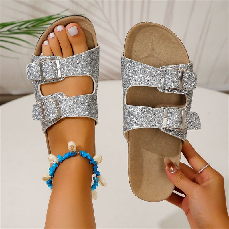 Darleen | Sommertrend Pailletten-Sandalen