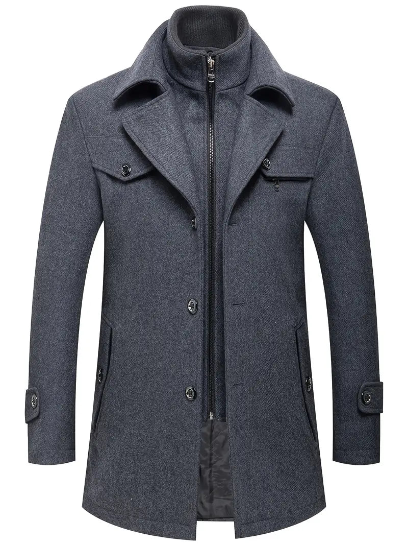 Jom | Herren Winterdicke Warme Zip Lange Jacke