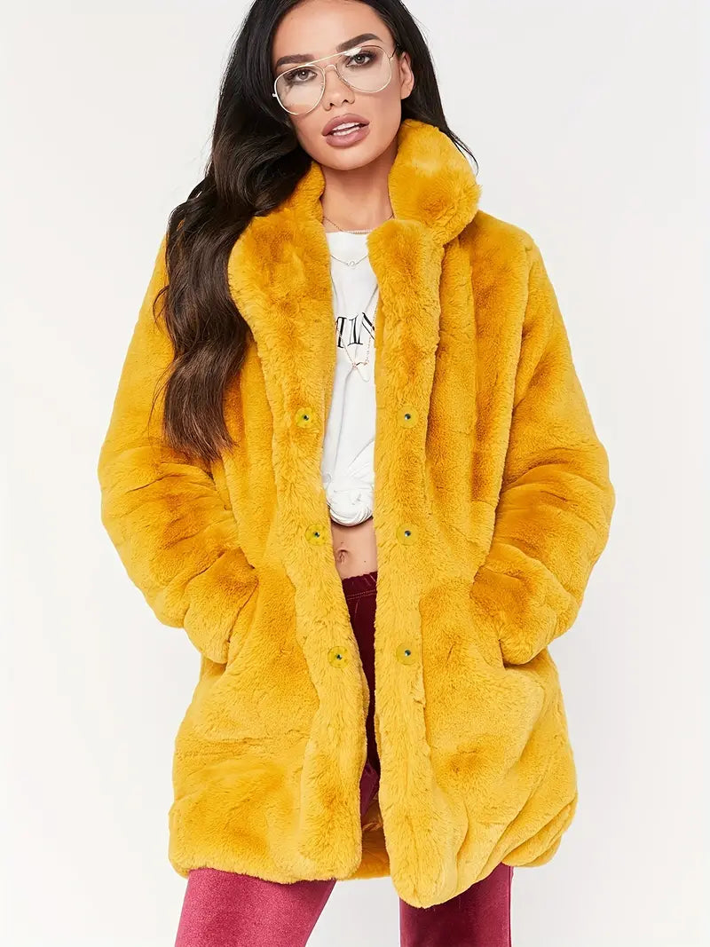 Plush | Weicher Plüsch Teddy Mantel Loose Fit Langarm Winter