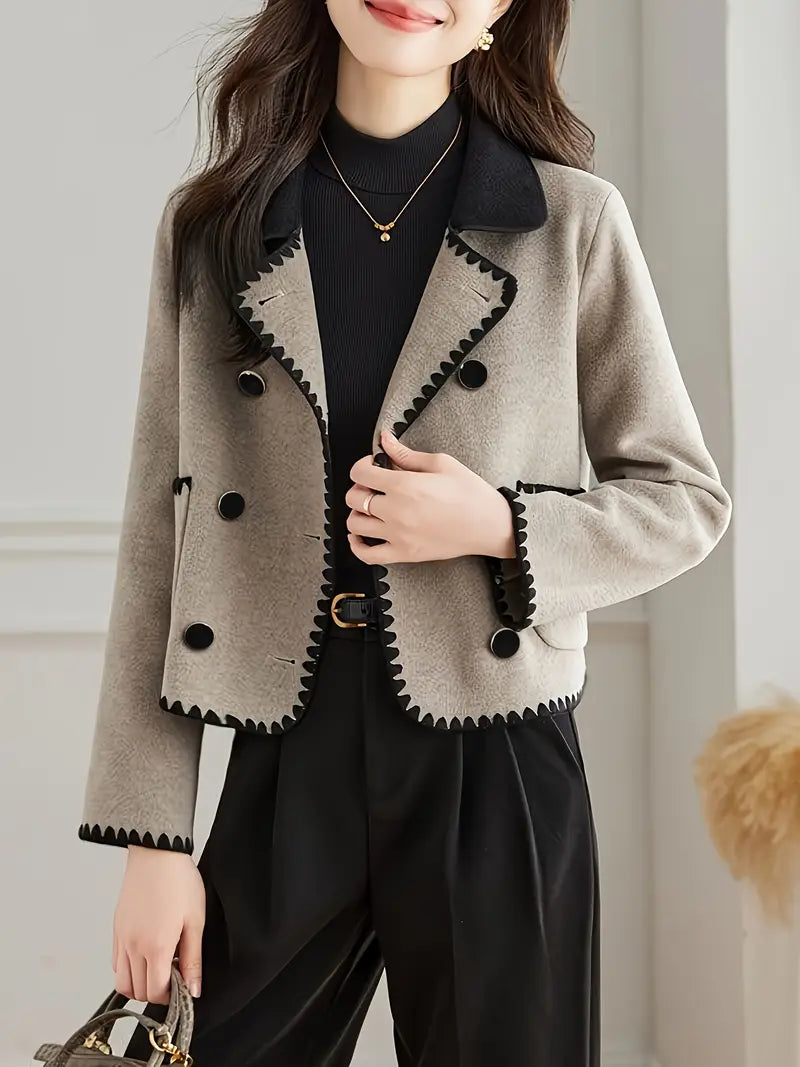 Lodi | Chic Damen Blazer aus Vlies-Mischung – Doppelreiher, Eleganter Revers