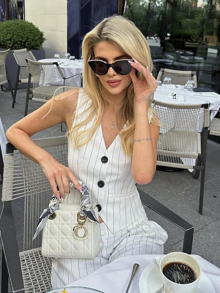 Ophelia | Flowy Leinen Einreiher-Set