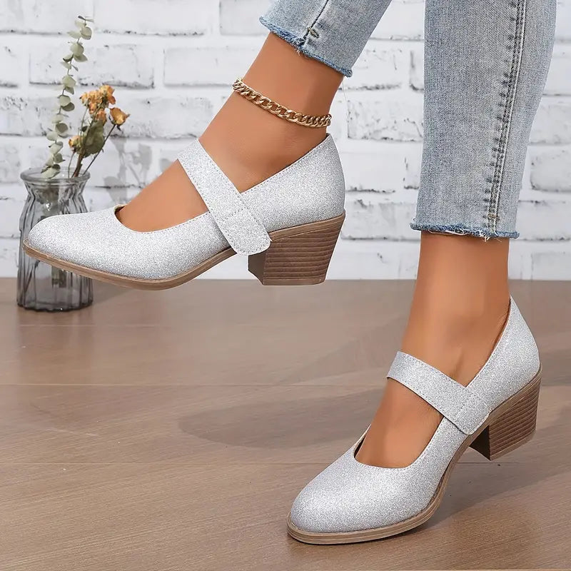 Eliane | Pailletten Pumps mit mittlerem Absatz