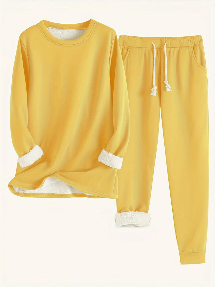 Leyliana | Thermo-Set Einfarbig – Warmer Zweiteiler für Damen