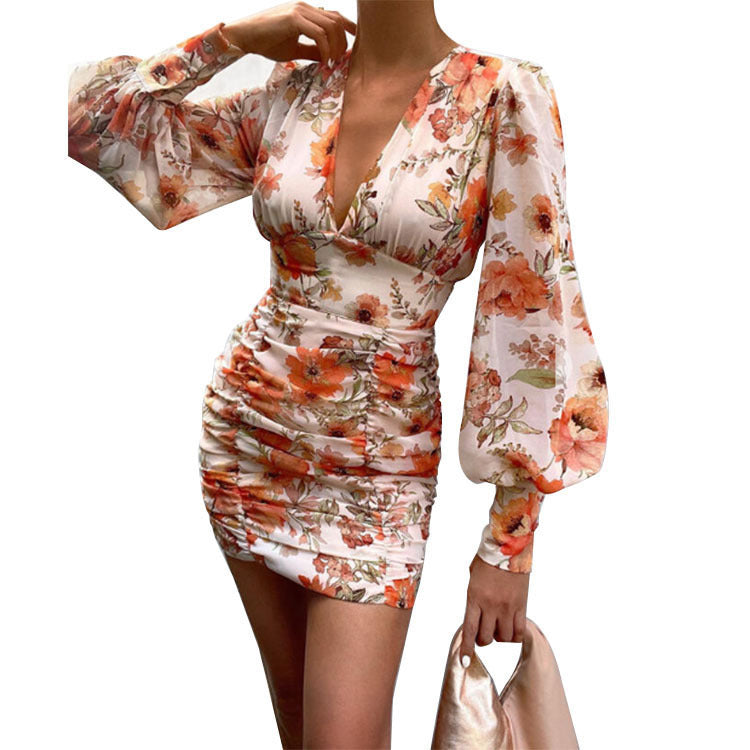 Rylan | Elegante Laterne Ärmel plissiert Temperament A-Linie Kleid