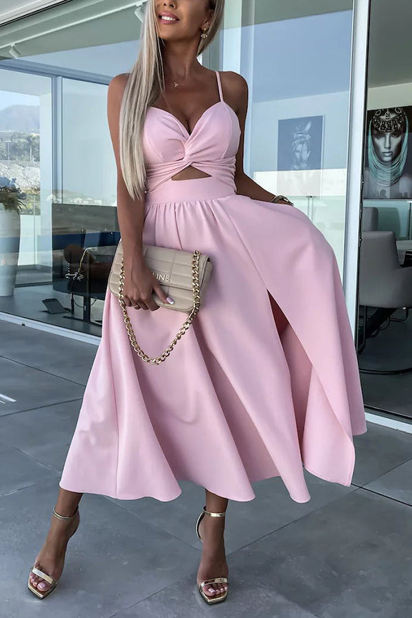 Cara | Bequemes Midikleid mit ausgeschnittenen Taschen