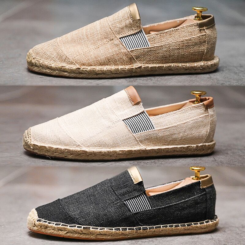 Frederica - Stilvolle handgemachte Leinwandstrohschuhe - Sommer-Chic