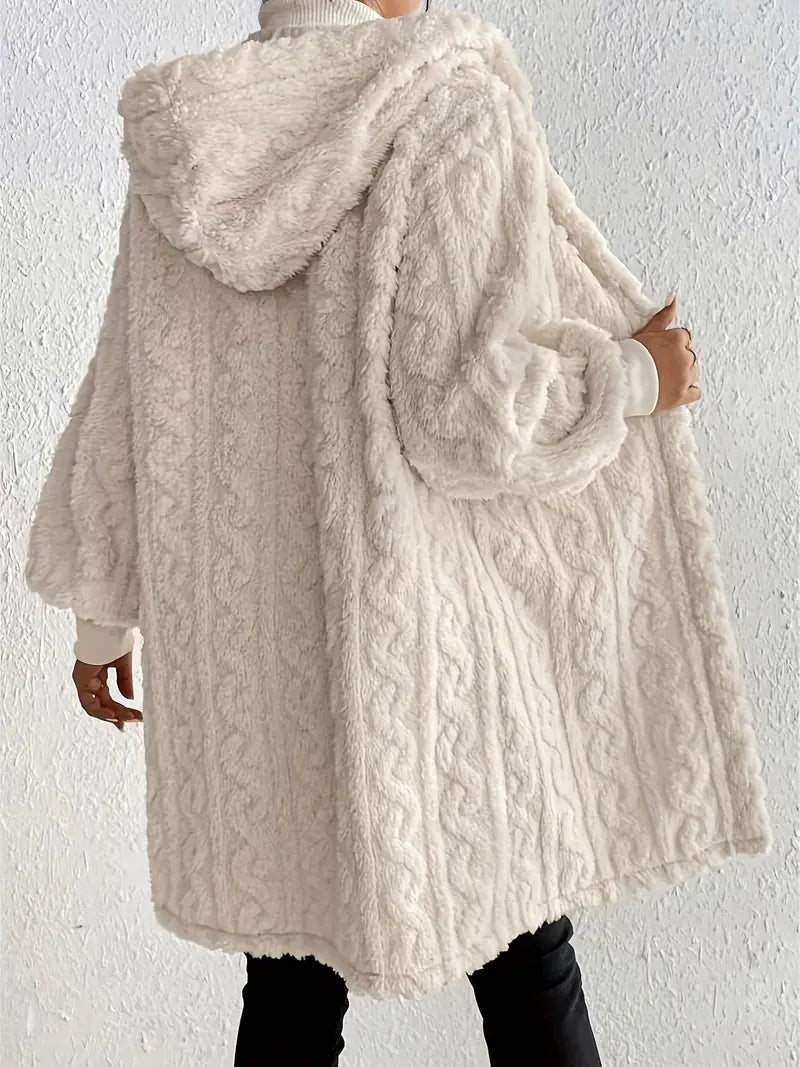 Offene | Klassische offene Teddyjacke – gemütlicher einfarbiger Winter