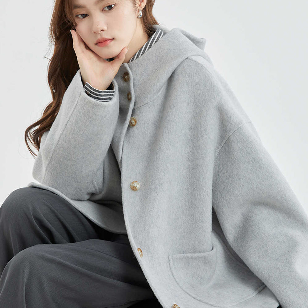 Elai | Wintermantel mit Kapuze aus reversibler Kaschmir für Damen