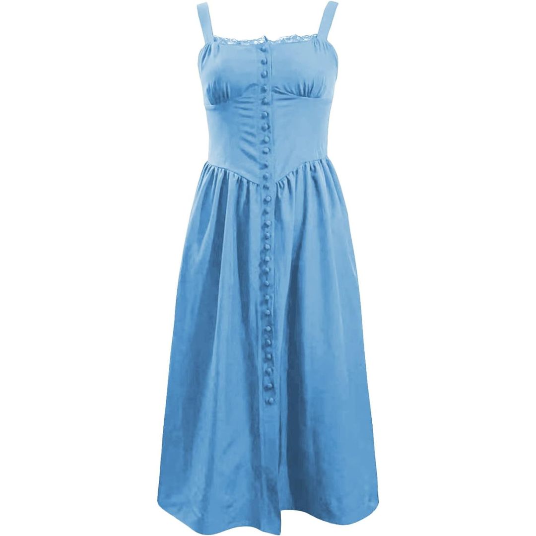 Eya | Schwarzes Midi-Sommerkleid