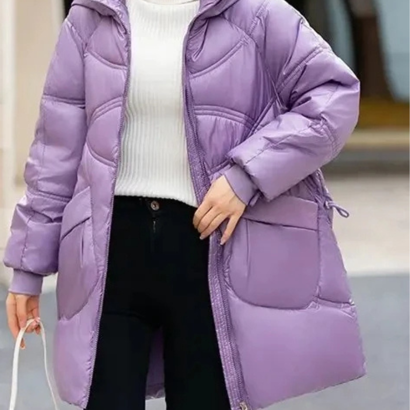 Soleane | Wintermantel für Damen mit Stehkragen und Reißverschluss, großen Taschen