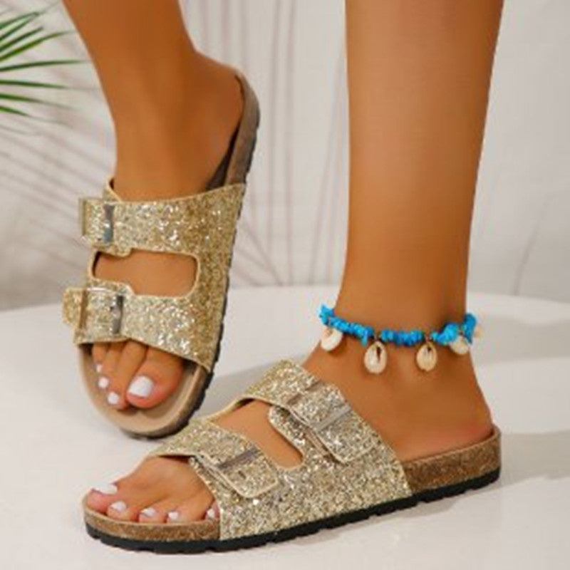 Darleen | Sommertrend Pailletten-Sandalen