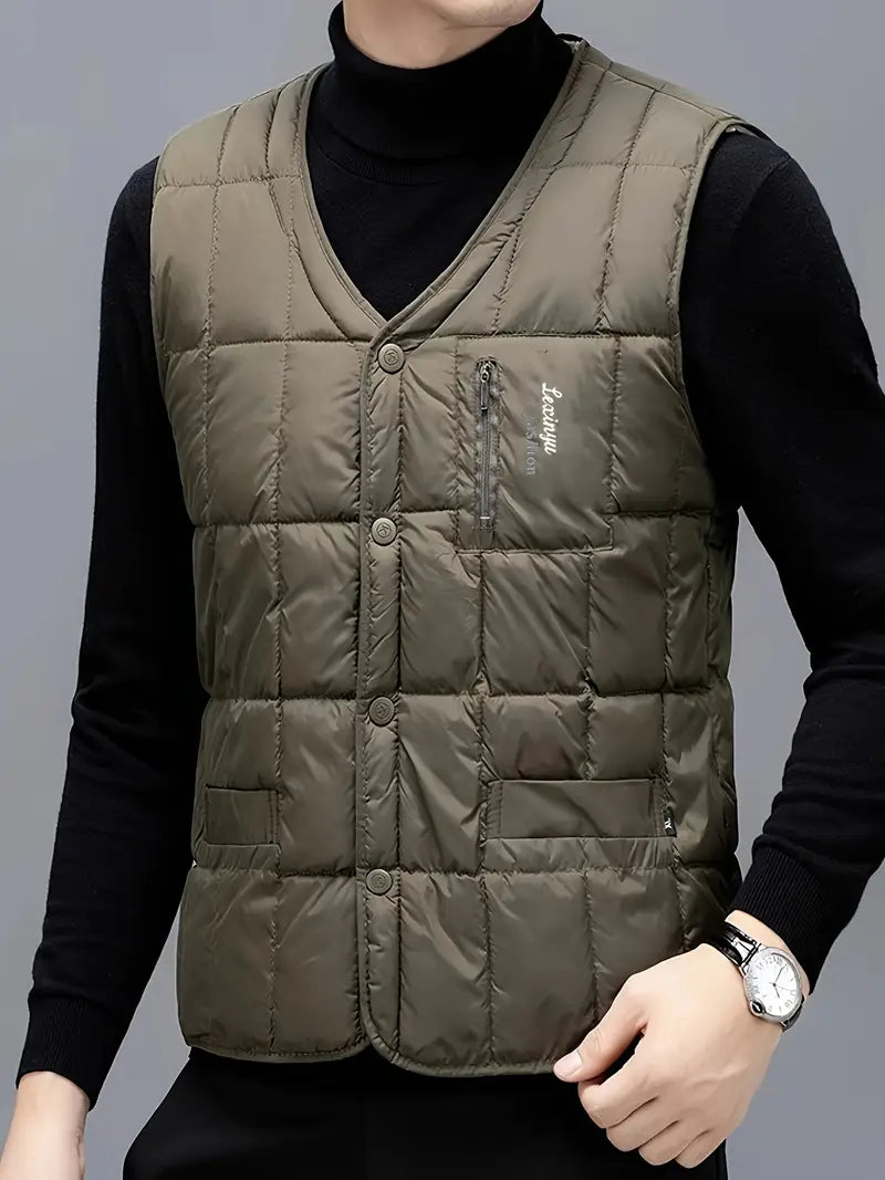 Filipe | Herren-Weste mit Fleecefutter – Lässig, Stehkragen, Wintertauglich, Outdoor-Nylon