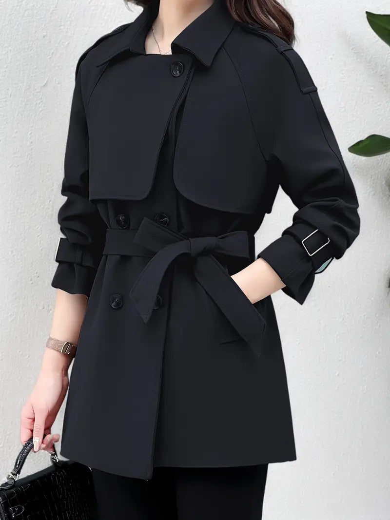 Izxi | Damen Casual Trenchcoat – Unifarbe Frühjahr Herbst 2024