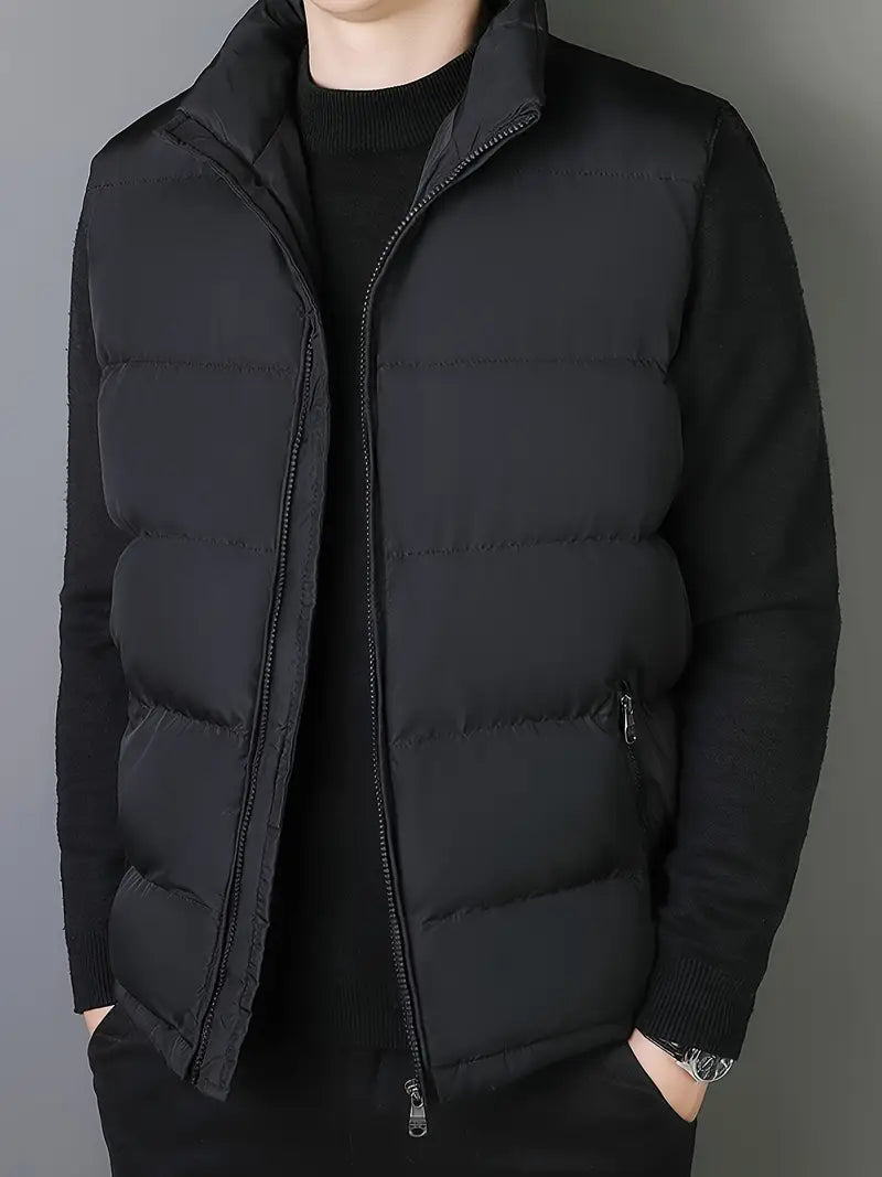 Axl | Herren Weste mit Fleece-Fütterung – Zip-Up, Stehkragen, Einfarbig