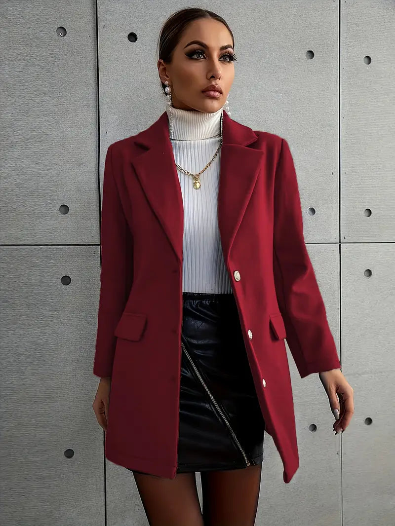 Poly | Eleganter Damen-Polyester-Blazer - 100% Polyester mit Kerbe
