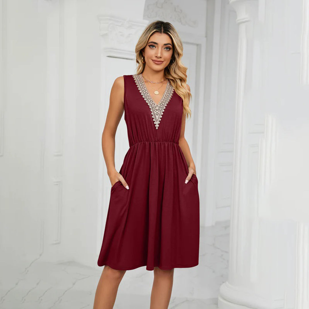 Noelia | Lässiges v-ausschnitt kleid