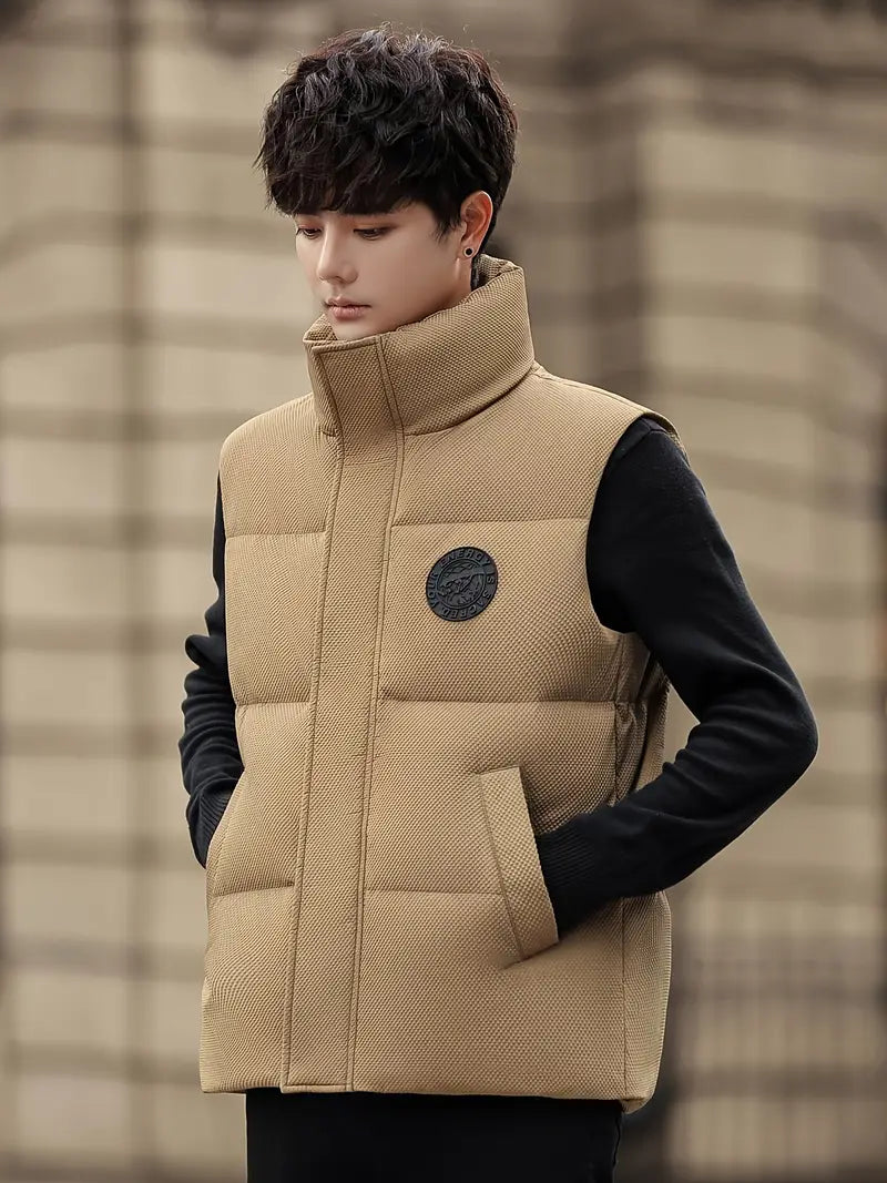 Francie | Herren Winter Weste – Winddicht, Stehkragen, Dickes Puffer Design