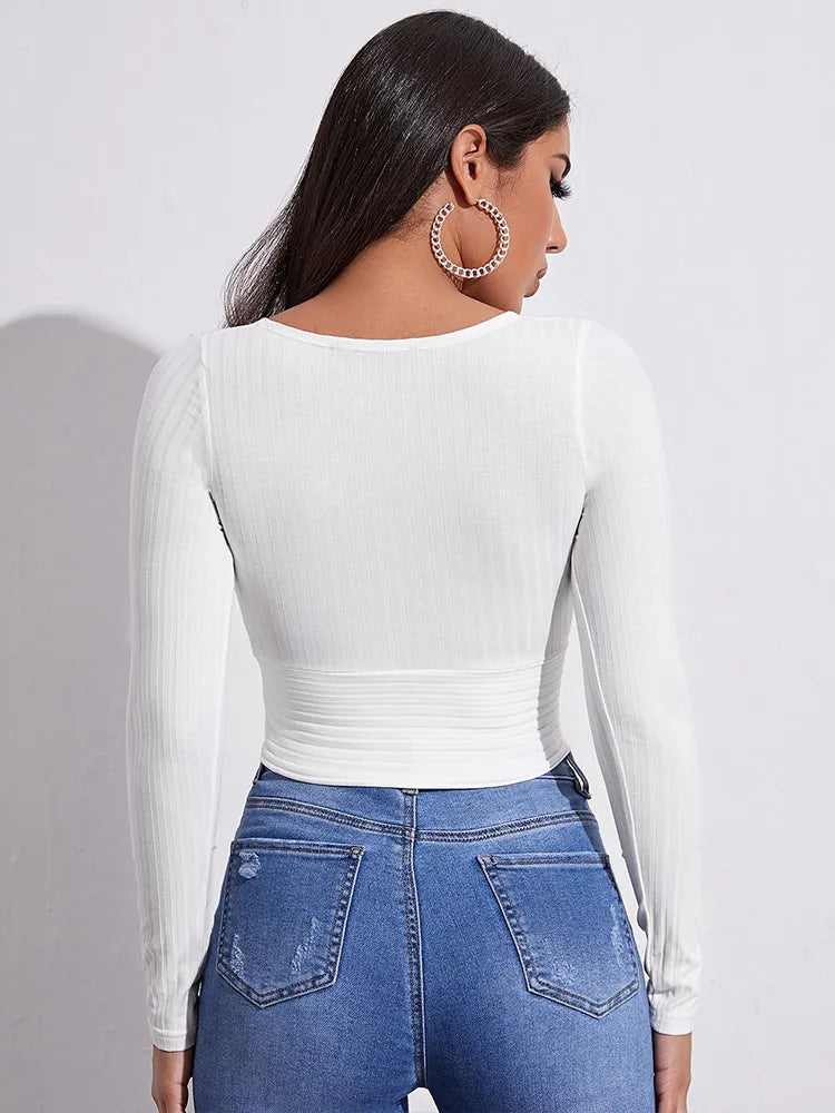 Jem | Trendiges Langärmeliges Crop Top