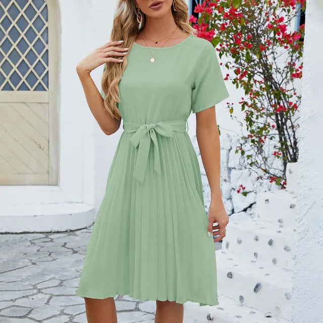 Ajed | Mintgrünes Plisseekleid