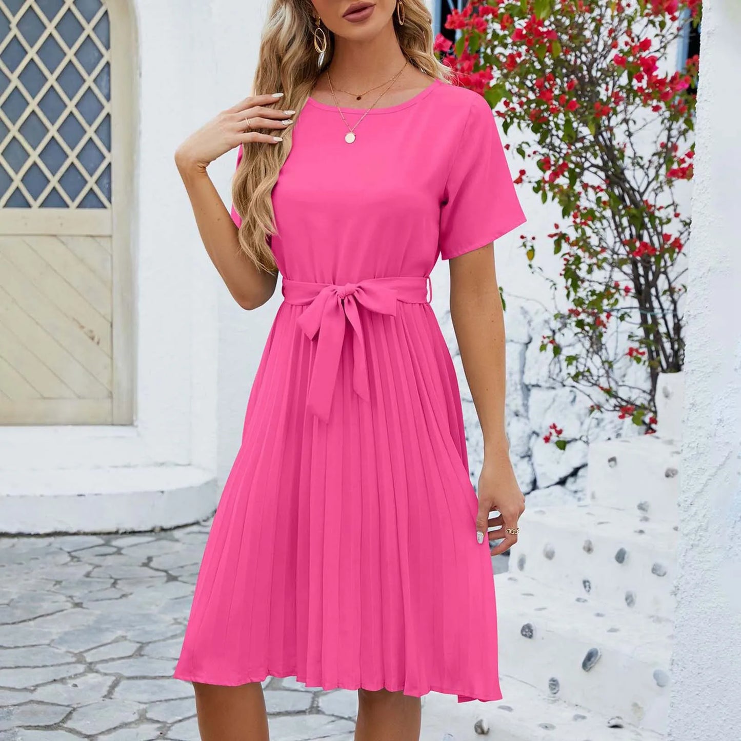 Ajed | Mintgrünes Plisseekleid