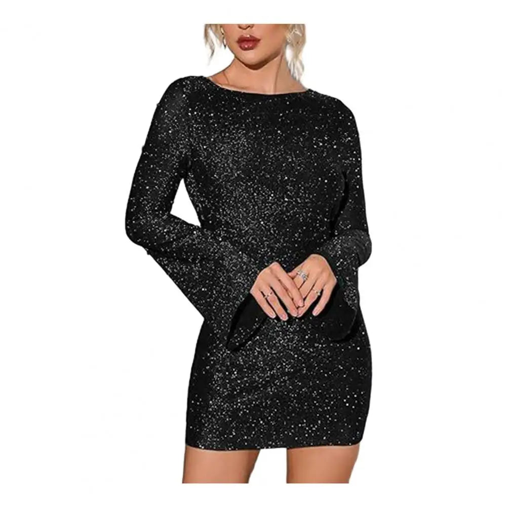 Kyline | Modernes kurzes glänzendes partykleid