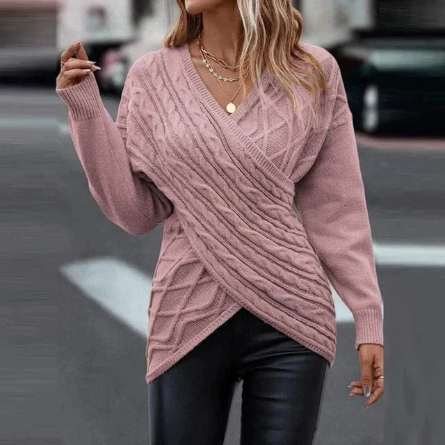 Helys | Strickpullover mit asymmetrischem V-Ausschnitt für den Winter