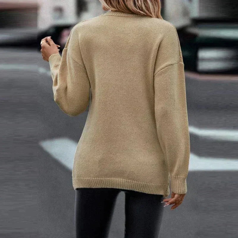 Helys | Strickpullover mit asymmetrischem V-Ausschnitt für den Winter