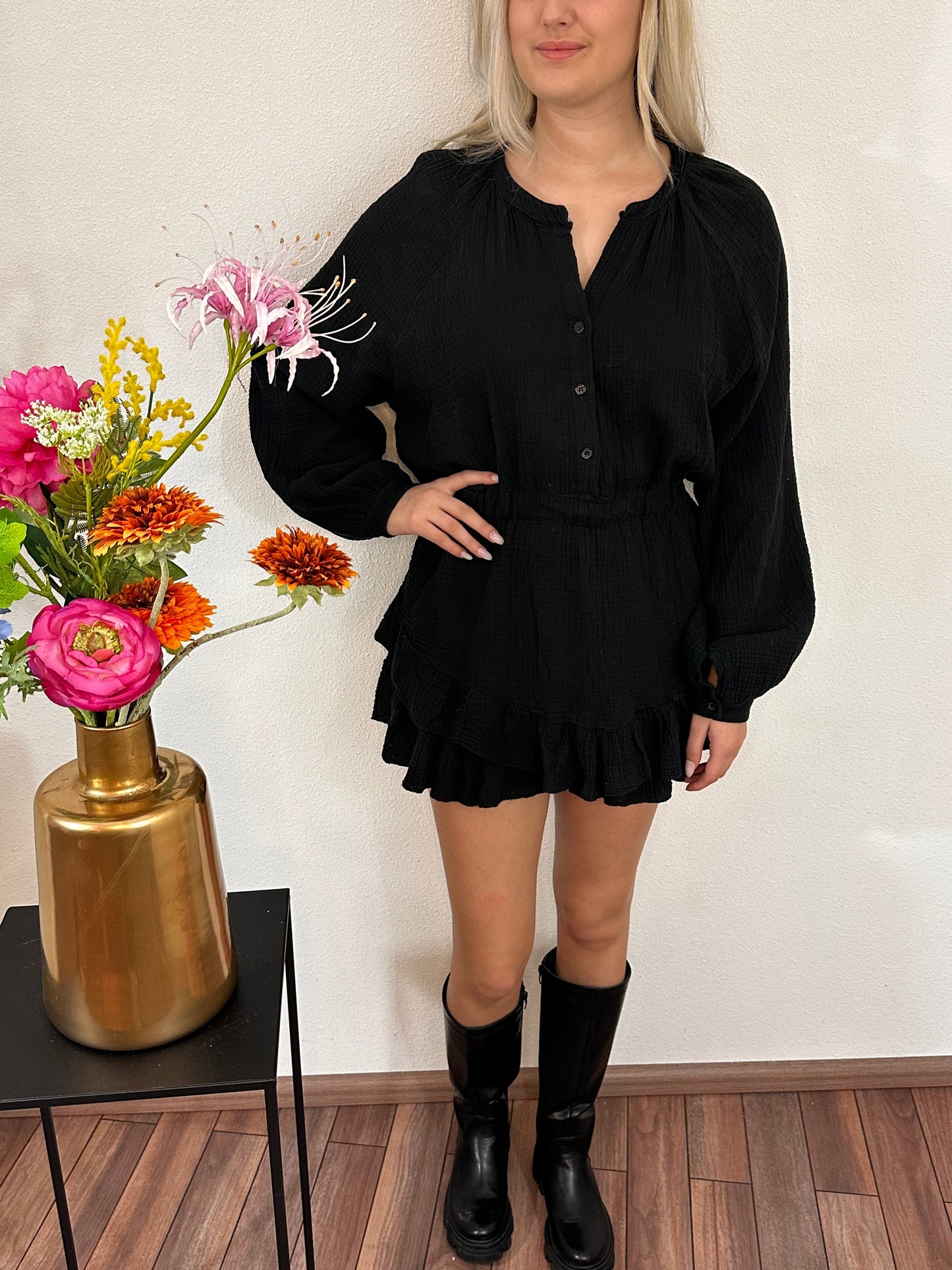 Elegantes Basic-Kleid aus Baumwolle