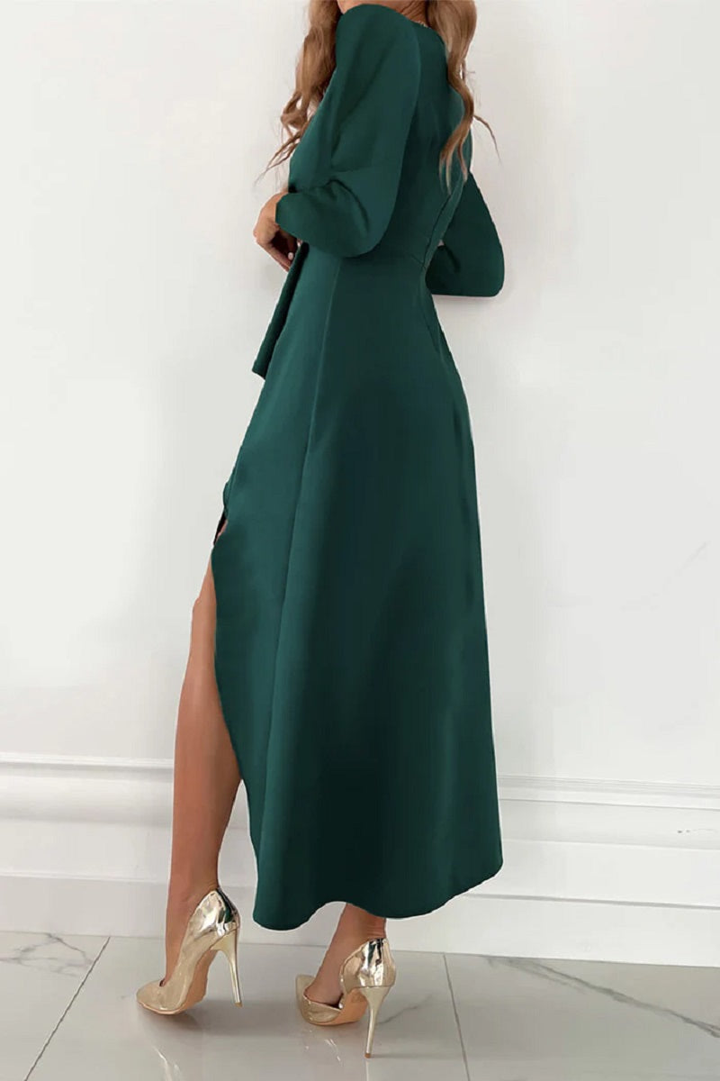 Cherry | Elegantes plissiertes einfarbiges Kleid
