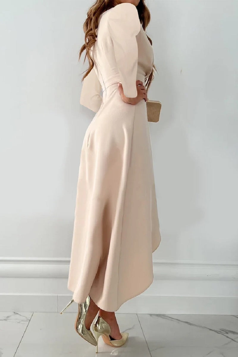 Cherry | Elegantes plissiertes einfarbiges Kleid