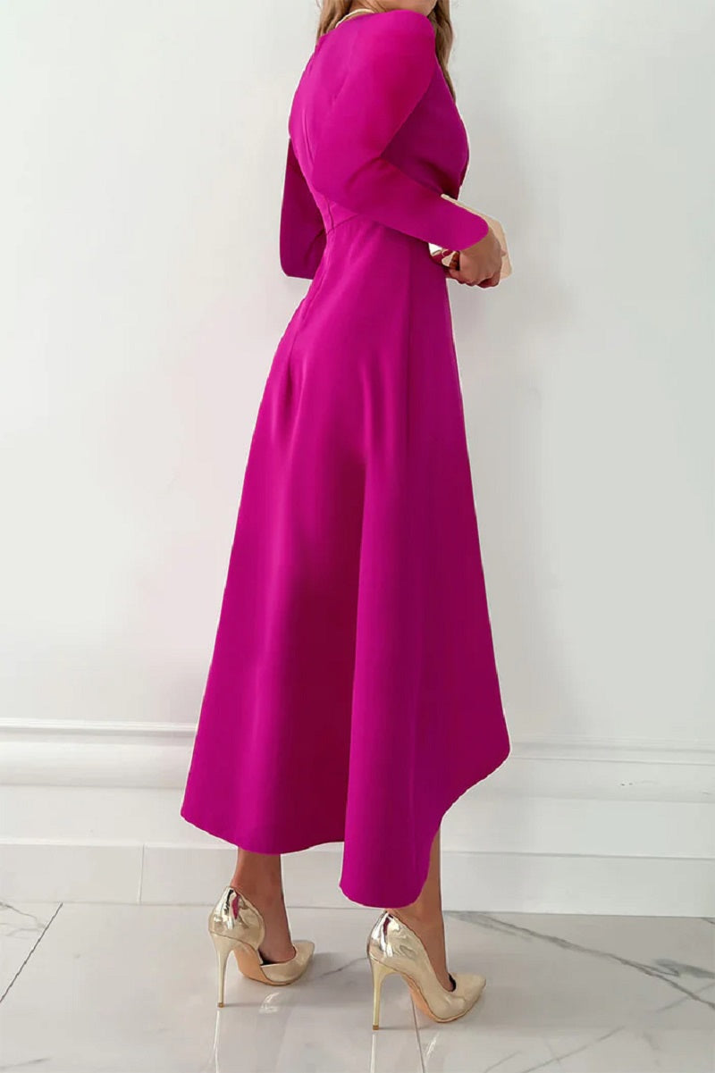 Cherry | Elegantes plissiertes einfarbiges Kleid