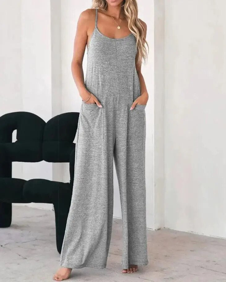 Cleofe | Jumpsuit in Grau mit Taschen