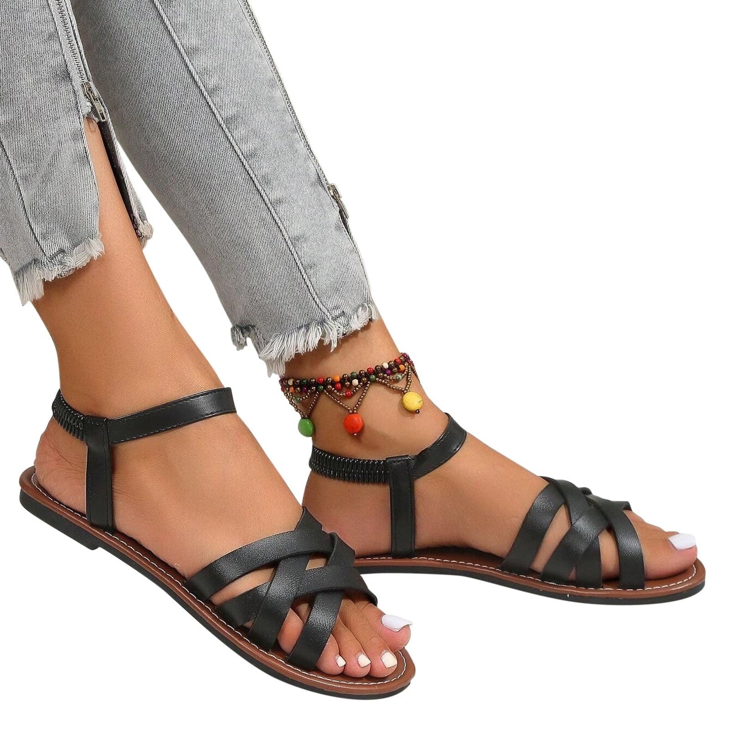 Danielle - Sommerliche Sandalen mit überkreuzten Bändern
