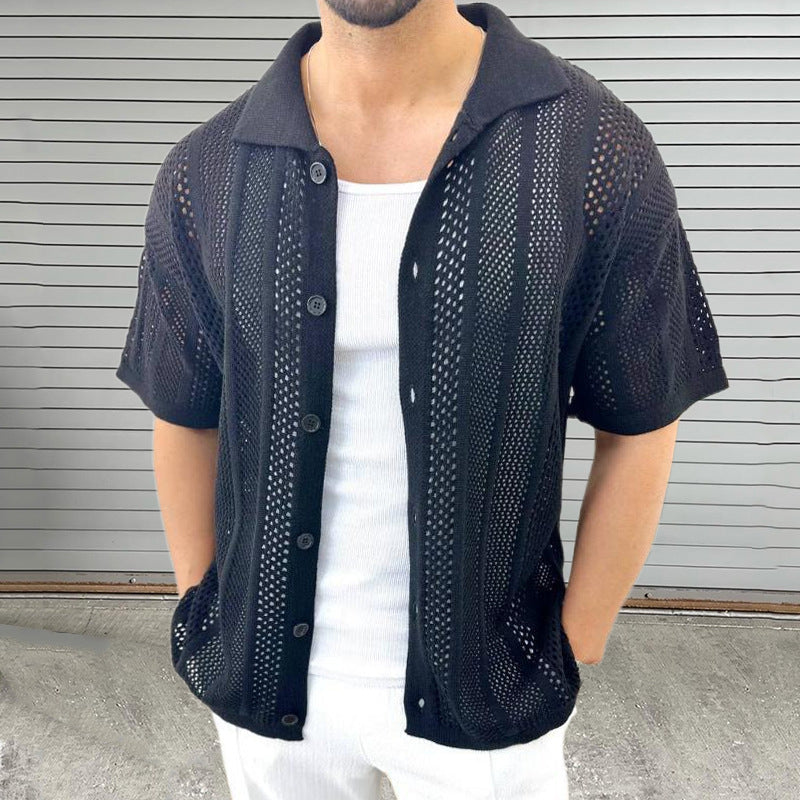 Cole | Strand Casual Atmungsaktives Hollow-Out Shirt