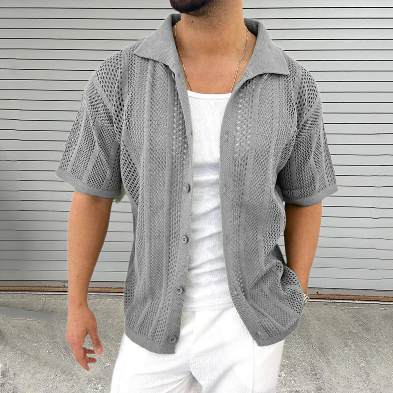 Cole | Strand Casual Atmungsaktives Hollow-Out Shirt