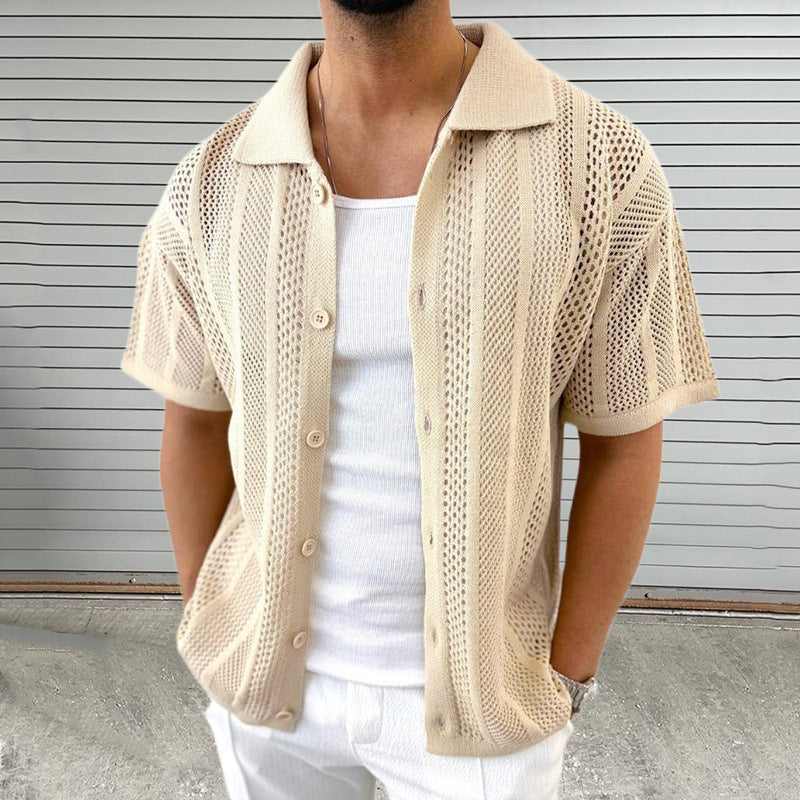Cole | Strand Casual Atmungsaktives Hollow-Out Shirt