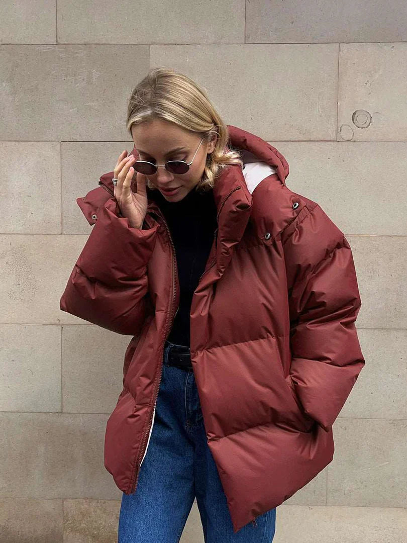 Malachie | Dicke und Gepolsterte Winterjacke für Damen mit Kapuze